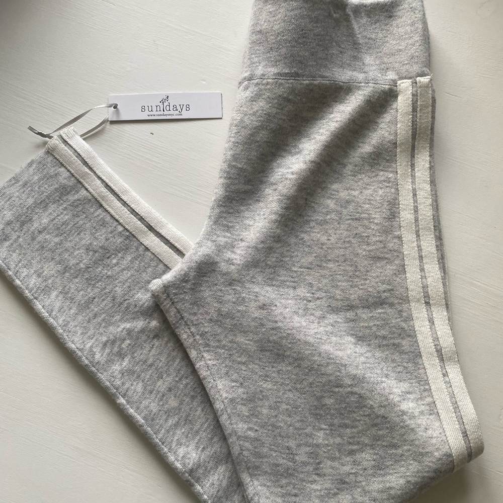 Sundays silver pants “ the canteen” with cream stripping size S